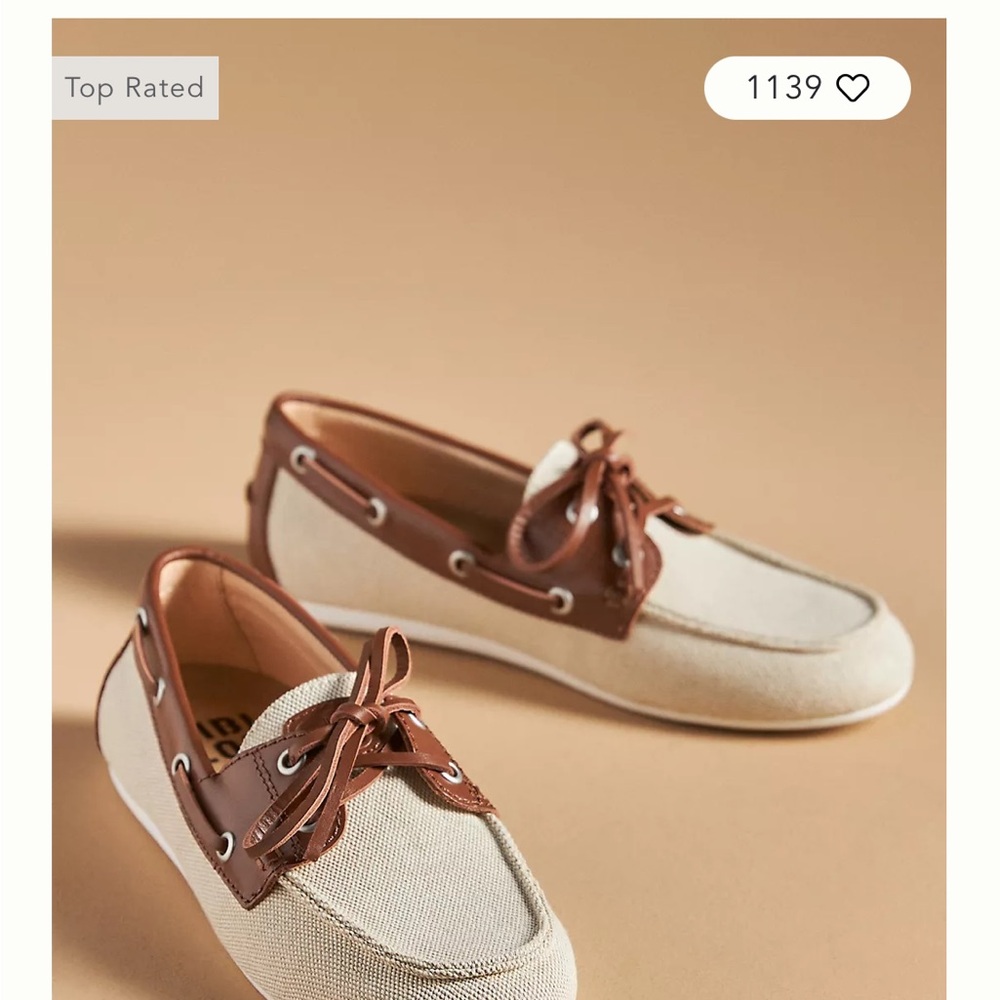 Elegant Brown and Cream Women's Loafers BIBI LOU BOAT SHOES with tags/packaging